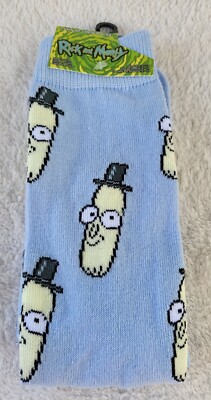 Rick And Morty Mr. Poopybutthole Crew Socks Unisex Adult Shoe Size 6-12