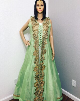 Indian Party wear Readymade Mint Green Color Long Dress Gown | eBay