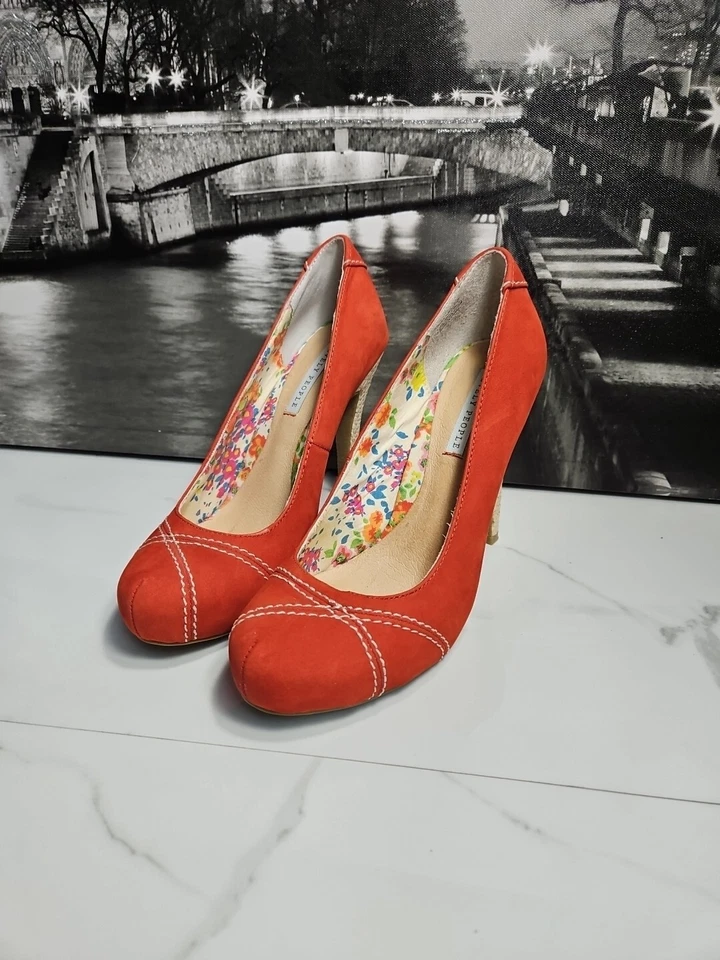 Zapatos sin cordones Lovely People de cuero naranja de 4,3" 7,5 M Foto 4 de 4