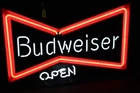 Vintage Budweiser Classic Neon Sign bow tie open 36”