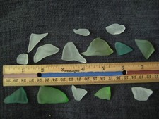 Beach glass, sea glass lot of greens and clears