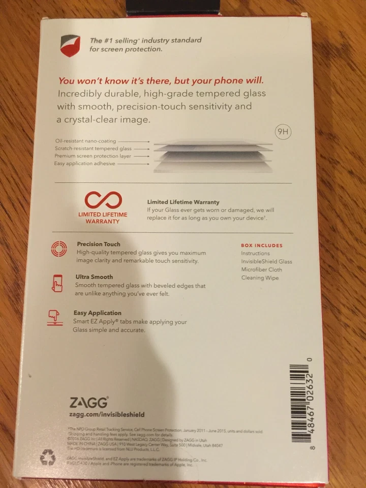 ZAGG Invisible Shield Tempered Glass Screen Protection iPhone 6/6s - Image 2 of 2