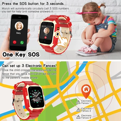 Kids 4G Smart Watchs Camera GSM Tracker SOS LBS Call Phone Game Watches Boy Girl - Bild 74 von 78