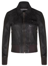 Ladies Grey Leather Bomber Jacket Genuine Leather Ma-1 Varsity Retro Jacket