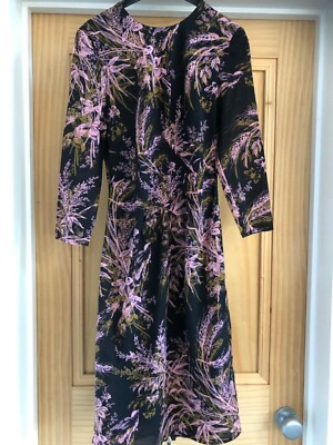 whistles silk bodycon dress ladies sophisticated Wren pink/black dress, size 10, NWT Satin