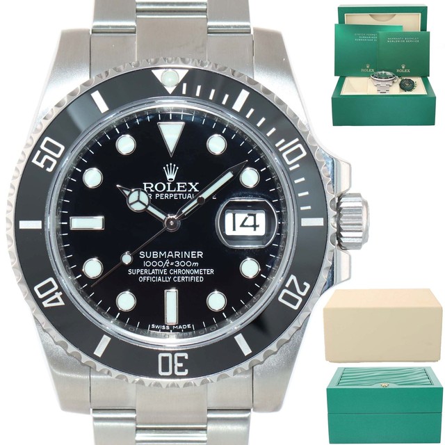 Rolex Submariner Men's Black Watch with 