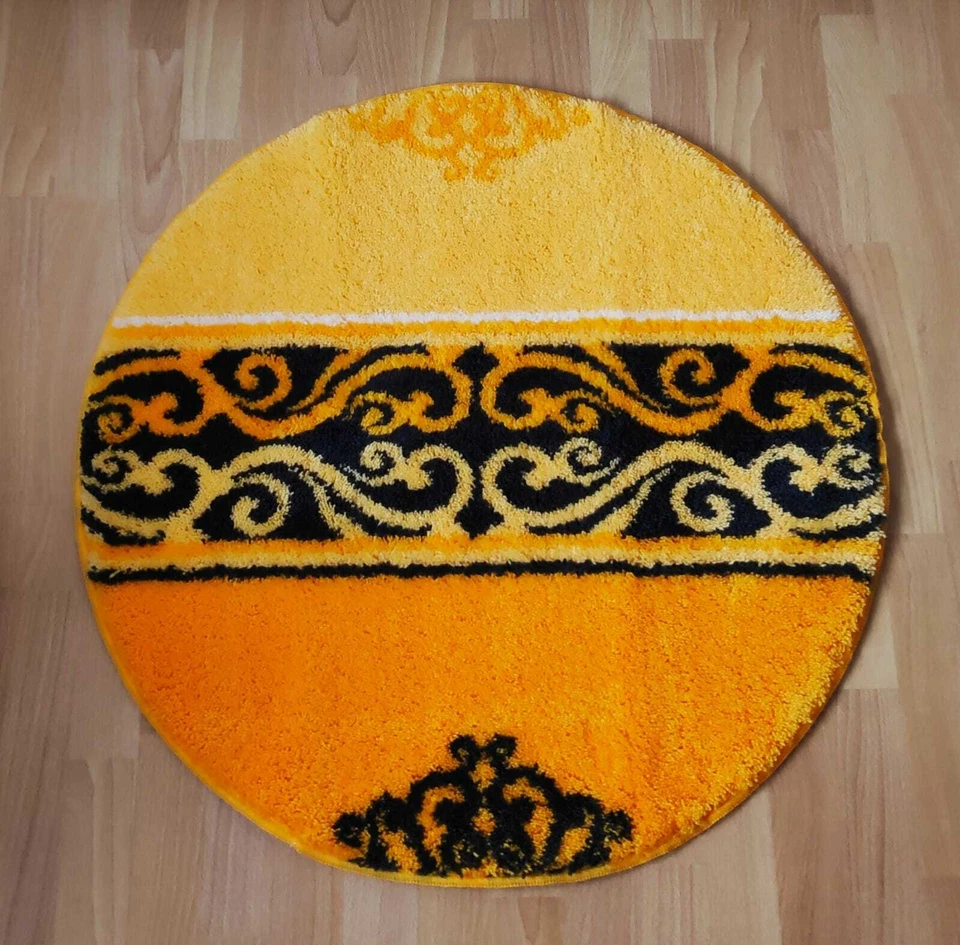 Grund BADTEPPICH DUSCHVORLEGER BADVORLEGER MATTE RUND GELB - Bild 2 von 3