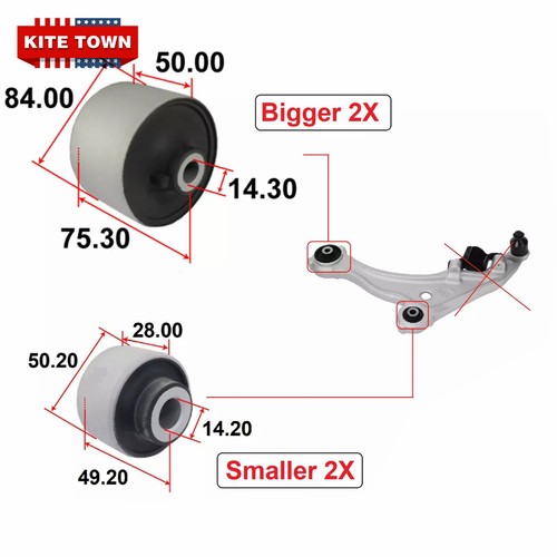 4x Front Control Arm Bushings For NISSAN Pathfinder INFINITI JX35 QX60 2013-2019 - Picture 8 of 8
