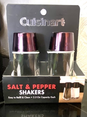 NEU Paar Cuisinart Salz & Pfefferstreuer Klarglas mit antiken Bronzedeckeln - Bild 3 von 5