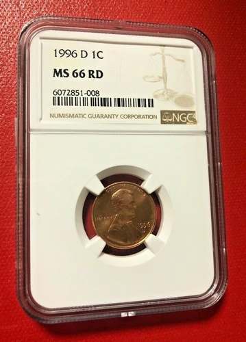 1996-D LINCOLN CENT NGC MS66 RD