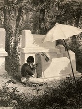 Gravur 1834 Auguste Denis RAFFET Graveur Tombe Juguda Kazaz Porträt Kunst Alt