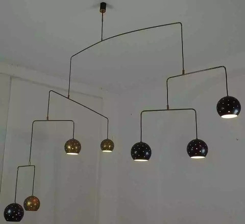 1950 MID CENTURY URCHIN BRASS SPUTNIK CHANDELIER UNIQUE STILNOVO KALMAR ITALIAN - Picture 9 of 14