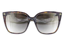 New Gucci Women Square Havana Tortoise Brown Gradient Sunglasses GG0022S 003 57
