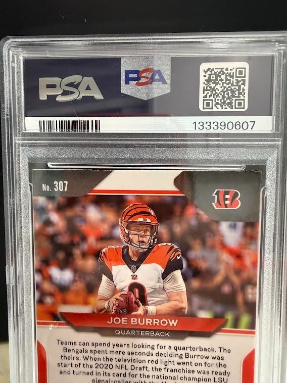 Panini 2020 Prizm Joe Burrow Cincinnati Bengals Rookie Base PSA 10 #307 view 4