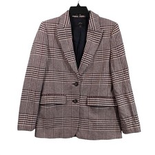 J.Crew Blazer Womens 0 Multicolor Plaid Tweed Lined Button Pockets Fall Winter