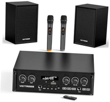 All-in-One 200W Karaoke System for Home, Bluetooth Stereo Amplifier- Black
