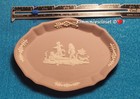 Wedgwood 3 Cherubs Playing Lavender On Cream Jasperware Trinket Dish 1965 Signed — photo 8