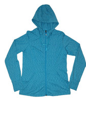 North Face Hoodie Womens Medium Lightweight Activewear Jacket Turquoise Full Zip