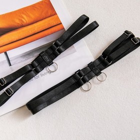 Women Open Cup Bra Sexy Cupless Exposed Bra G-string Leg Rings Lace Lingerie Set