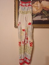 Girl's Spring Floral Jumpsuit Size M 10/12 Thin Straps Wide Leg Pants Lined