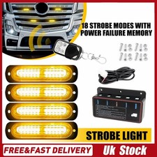 LED Strobe Light Bar Car Truck Flashing Warning Hazard Beacon Amber/White UK