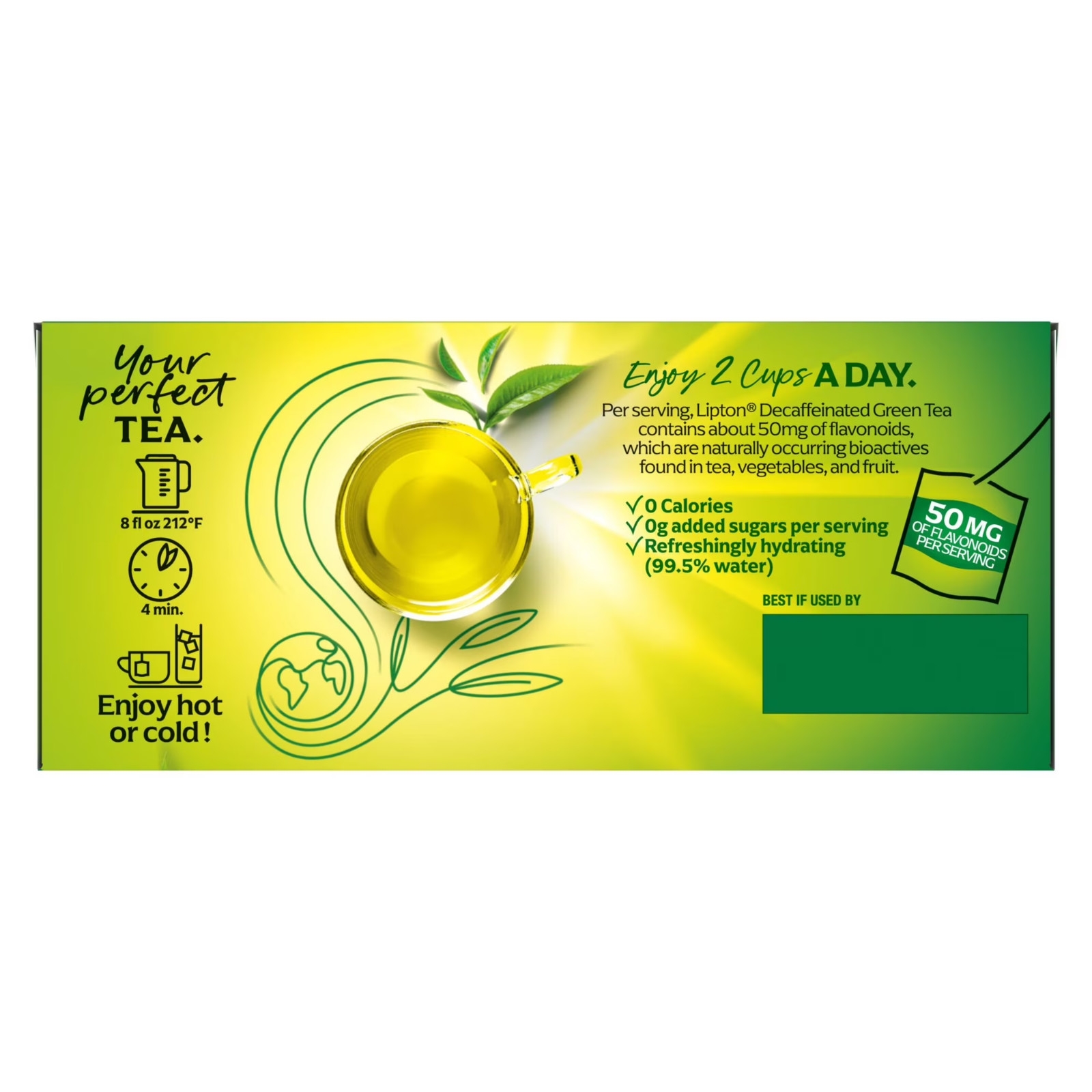 Lipton Green Tea Bags, Decaffeinated, 40 Count