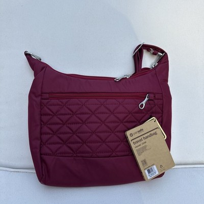 Pacsafe Citysafe Burgandy CS100 RFID Anti theft Crossbody Bag