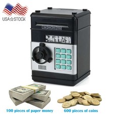 Kids Mini Safe Electronic Piggy Bank Cash Coin Box Money Saving Box ATM Toy Gift