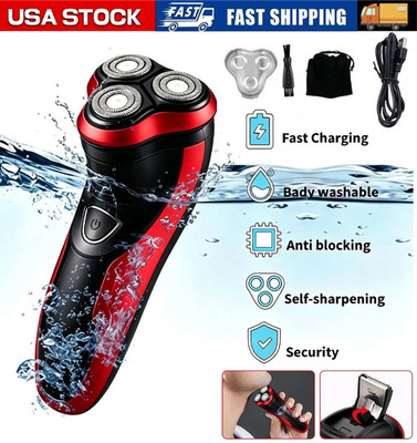 Men's Razor Rotary Waterproof Electric Shaver Pop-Up Trimmer Wet Dry Cordless US