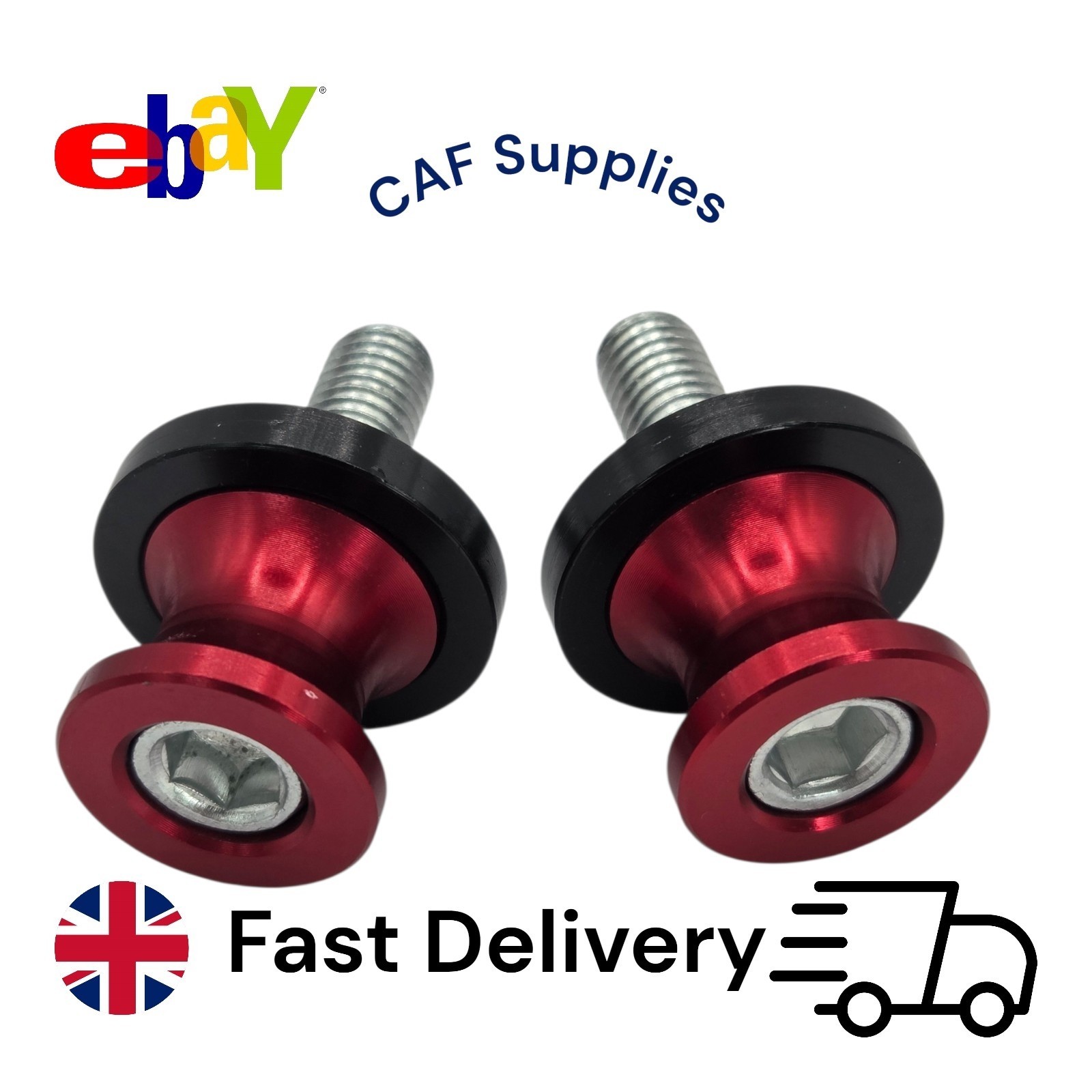 Motorcycle Red CNC Swing Arm Spools Rear Stand Bobbins 10mm 1.5 Thread Pitch