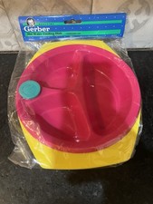 Vintage Gerber Hot Pink Yellow Hot Water Feeding Dish