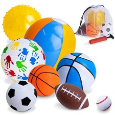 Set of 8 Sports Balls for Toddlers 1-3,Toddler Outdoor Toys,Soft Indoor Outdo...