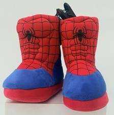 MARVEL SPIDERMAN BOOT SLIPPERS SIZE M 9/10 RED, BLUE, BLACK