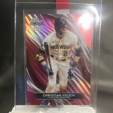 Topps Chrome Black Christian Yelich #89 Rose Gold Wave Refractor /15 Brewers