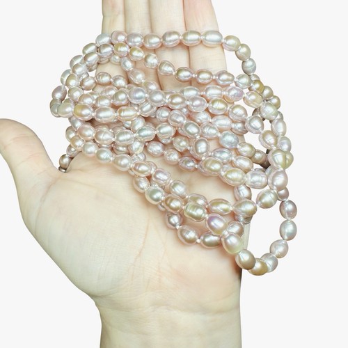 Authentic Pearls X-Long 64” Opera Knotted Necklace Layer Pink Lavender Strand - Picture 15 of 15