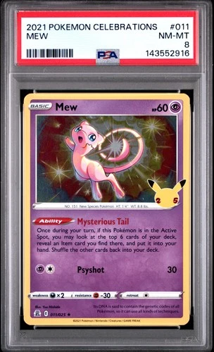 2021 POKEMON CELEBRATIONS #011 MEW PSA 8