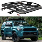 Roof Rack Cargo Basket Cross Bars with LED Lights For Toyota 4 Runner 2025 2026