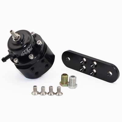 25-302BK AEM Fuel Pressure Black Regulator Universal Anodized Adjustable
