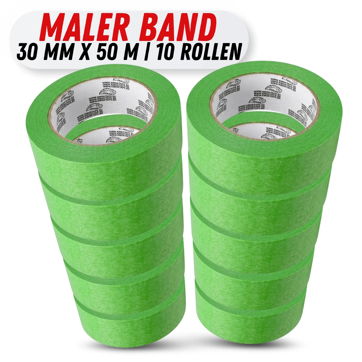 10 Rollen Goldband 30mm x 50m Rolle Klebeband Malerband Abdeckband Malerkrepp