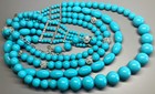 Huge Joan Rivers Silver Blue Lucite Bead Multi Strand Statement  Necklace W.Pouc — photo 6