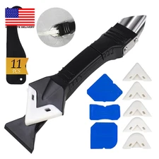 11Pcs Silicone Caulking Tools 3 In1 Grout Removal Tool(Stainless Steelhead)&Grou