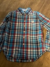 Chaps boys dress button down shirt size M 10 / 12 Long sleeve x3