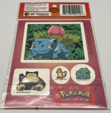 Pokemon Super Size Stickers Pack Artbox 1999 NEW Sealed Vintage Decal Nintendo