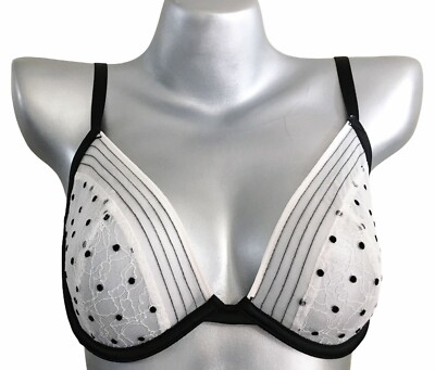 Victorias Secret Luxe Lingerie Deja Vu Unlined Demi Bra Coconut White 32D Nwt