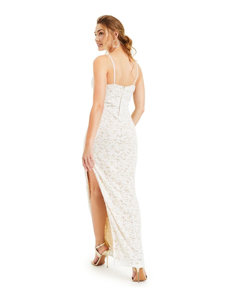 EMERALD SUNDAE Womens Beige Lace Glitter Floral Party Body Con Dress XL eBay