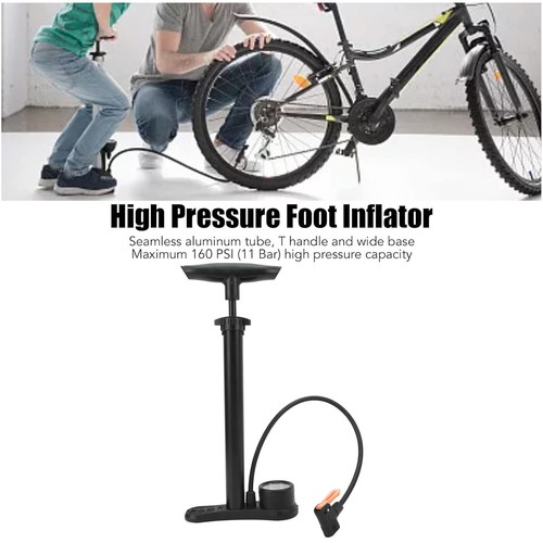 ⭐Luftpumpe Hochdruck Fahrradpumpe 11 bar Standpumpe Manometer alle Ventile DHL⭐ - Bild 8 von 13