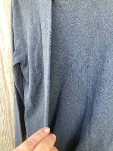 Theory 100% Cashmere Long Sleeve Black Pullover with faux wrap detail 40" ABTUC - Picture 4 of 13