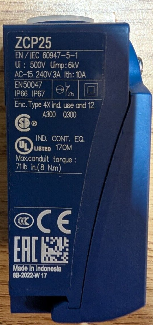 Telemecanique Sensors Zcp25 1Nc/1No Compact Limit Switch Body Nema