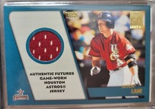 Jason Lane 2001 Topps Traded Rookie Jersey Relic Brewers Coach Astros GAME WORN