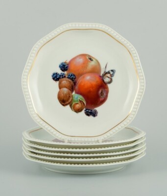 Rosenthal, Germany, six plates hand painted with fruits and 